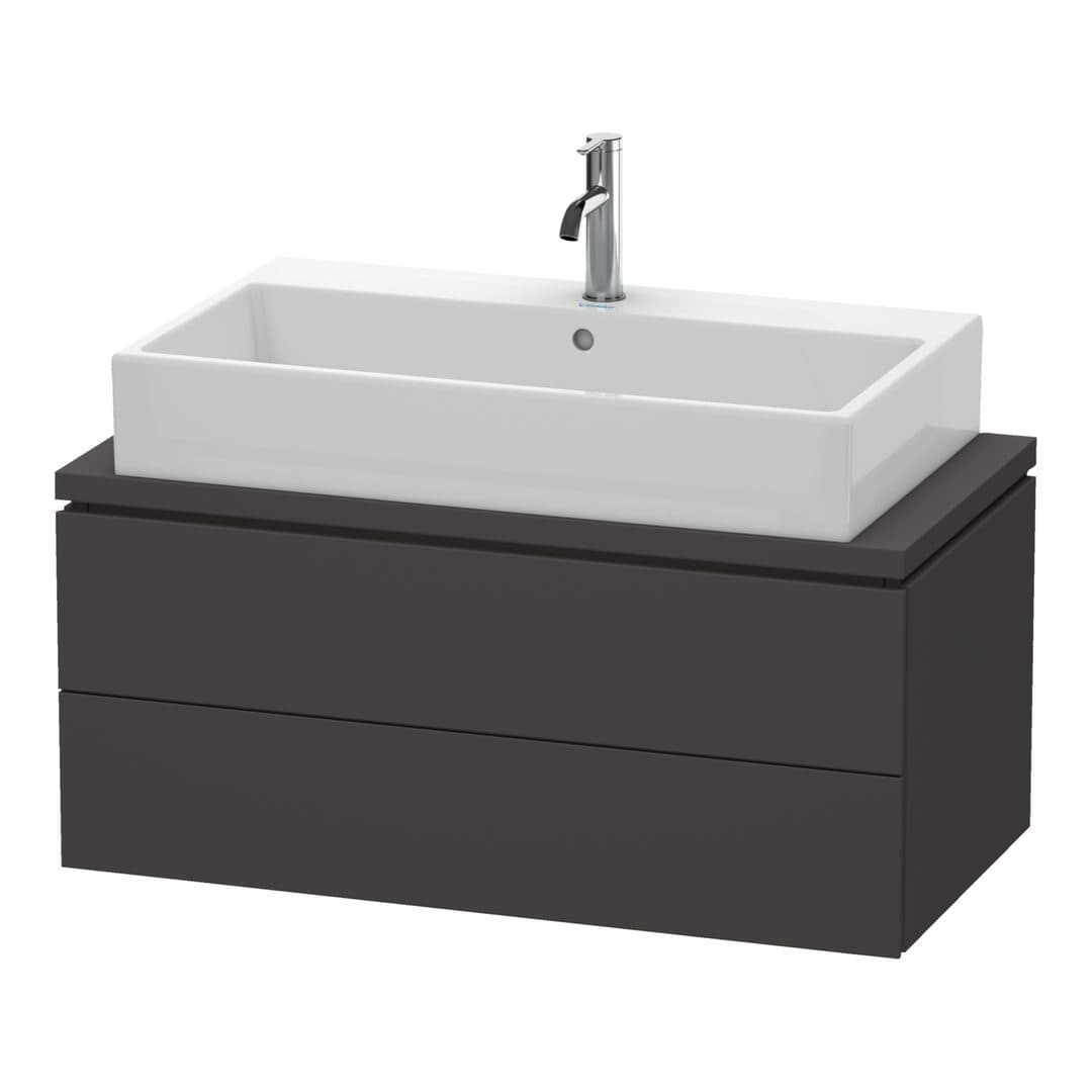 Duravit L-Cube – Έπιπλο Νιπτήρα – 920 mm, για κονσόλα, 2 συρτάρια, νιπτήρας κέντρο, Compact – Graphite Super Matt, Decor (LC580808080)