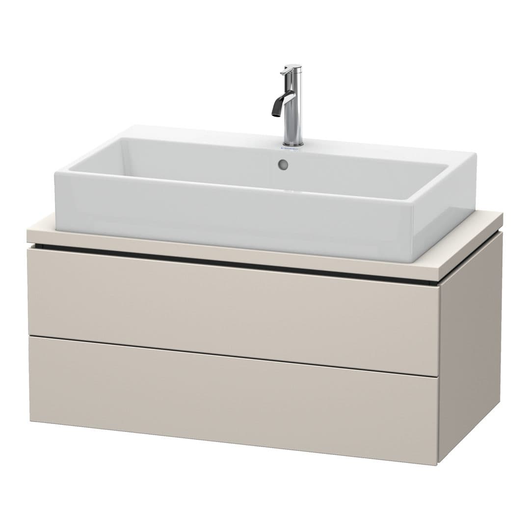 Duravit L-Cube – Έπιπλο Νιπτήρα – 920 mm, για κονσόλα, 2 συρτάρια, νιπτήρας κέντρο, Compact – Taupe Super Matt, Decor (LC580808383)