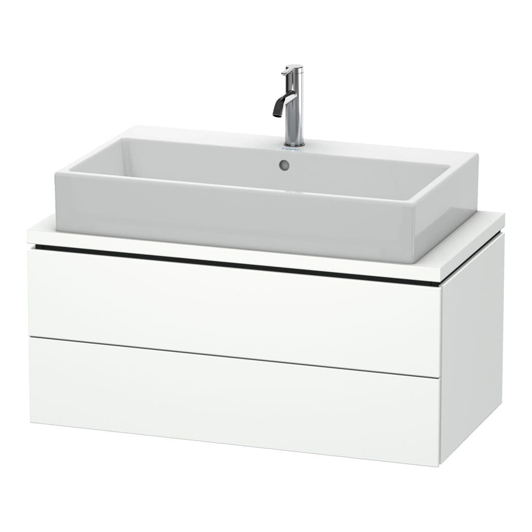 Duravit L-Cube – Έπιπλο Νιπτήρα – 920 mm, για κονσόλα, 2 συρτάρια, νιπτήρας κέντρο, Compact – White Super Matt, Decor (LC580808484)