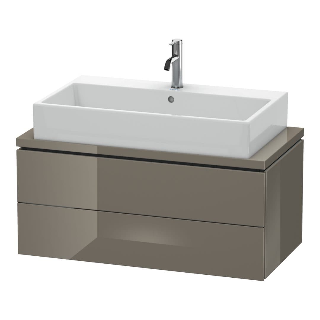 Duravit L-Cube – Έπιπλο Νιπτήρα – 920 mm, για κονσόλα, 2 συρτάρια, νιπτήρας κέντρο, Compact – Flannel Grey High Gloss, Lacquer (LC580808989)