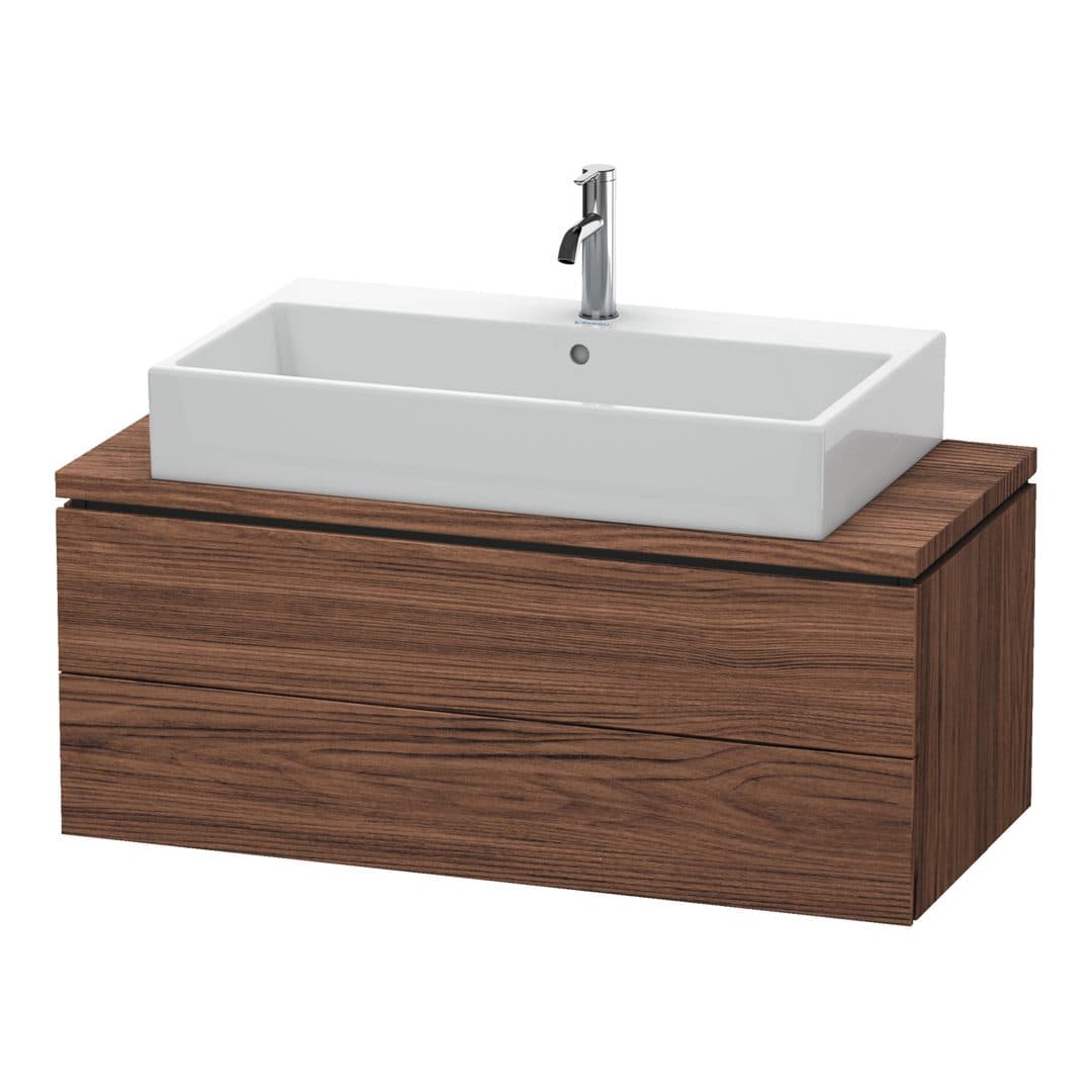 Duravit L-Cube – Έπιπλο Νιπτήρα – 1020 mm, για κονσόλα, 2 συρτάρια, νιπτήρας κέντρο, Compact – Walnut dark Matt, Decor (LC580902121)