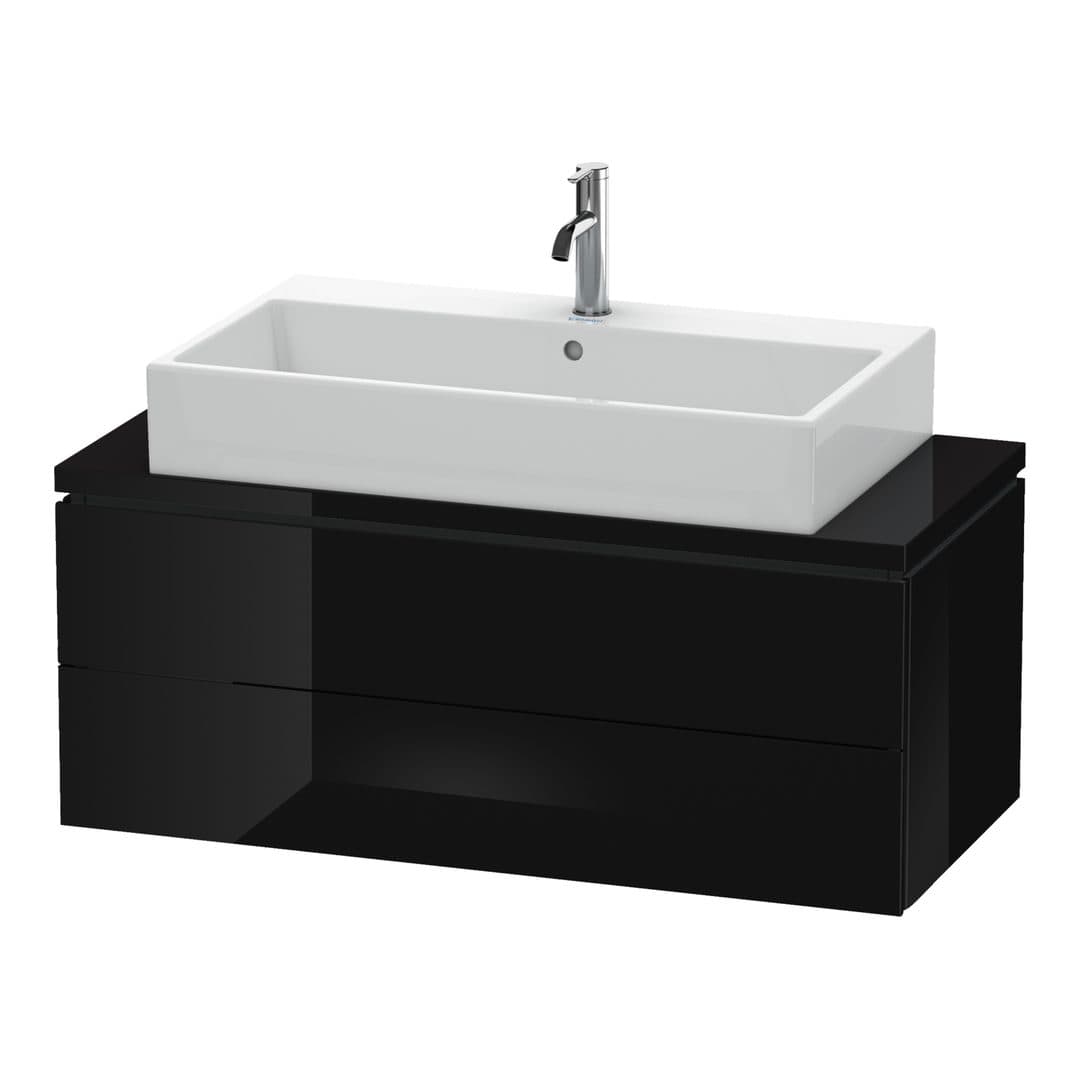 Duravit L-Cube – Έπιπλο Νιπτήρα – 1020 mm, για κονσόλα, 2 συρτάρια, νιπτήρας κέντρο, Compact – Black High Gloss, Lacquer (LC580904040)