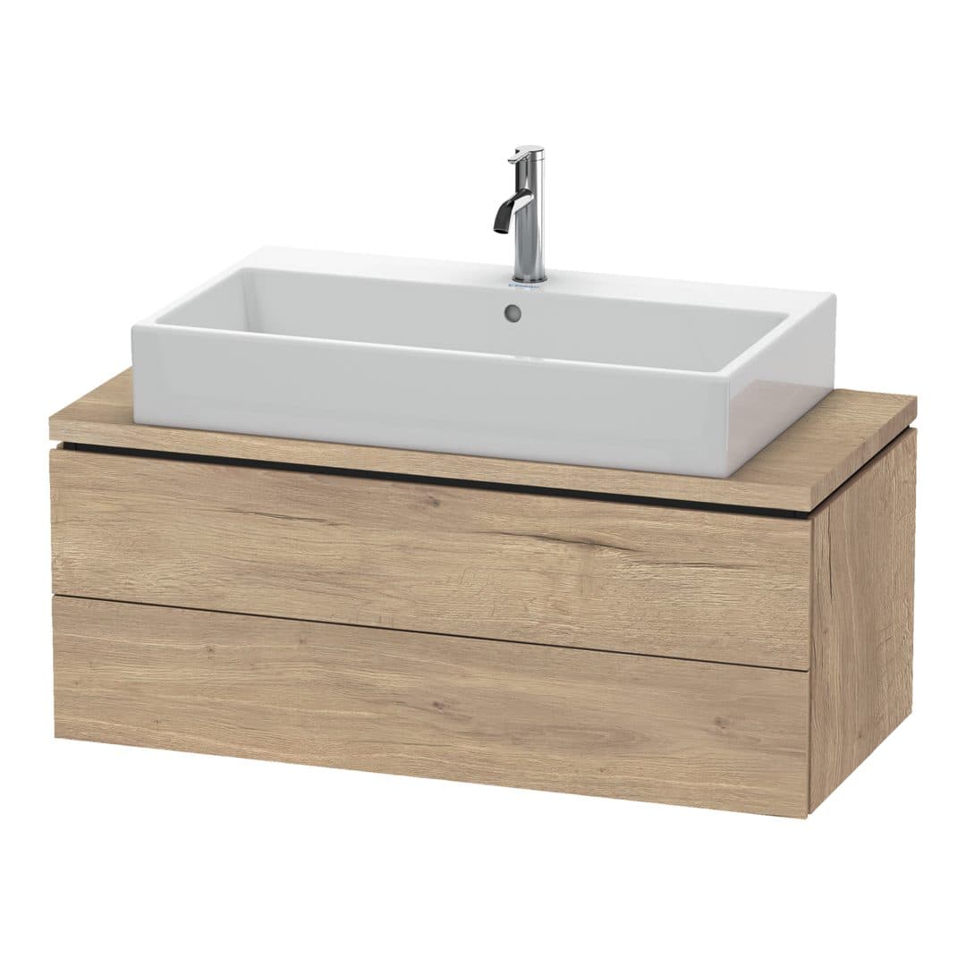 Duravit L-Cube – Έπιπλο Νιπτήρα – 1020 mm, για κονσόλα, 2 συρτάρια, νιπτήρας κέντρο, Compact – Marbled Oak Matt, Decor (LC580905555)