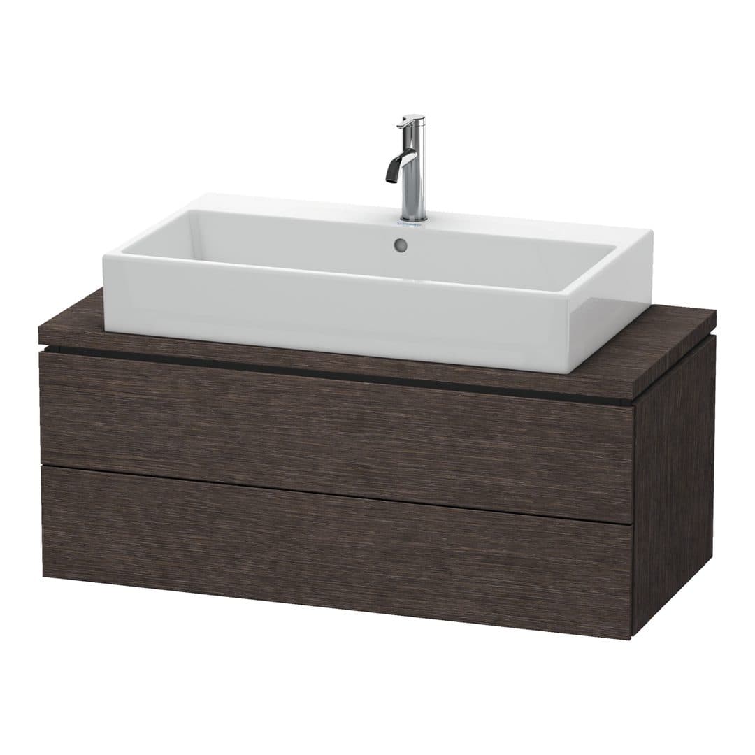 Duravit L-Cube – Έπιπλο Νιπτήρα – 1020 mm, για κονσόλα, 2 συρτάρια, νιπτήρας κέντρο, Compact – Brushed dark oak Matt, Real wood veneer (LC580907272)