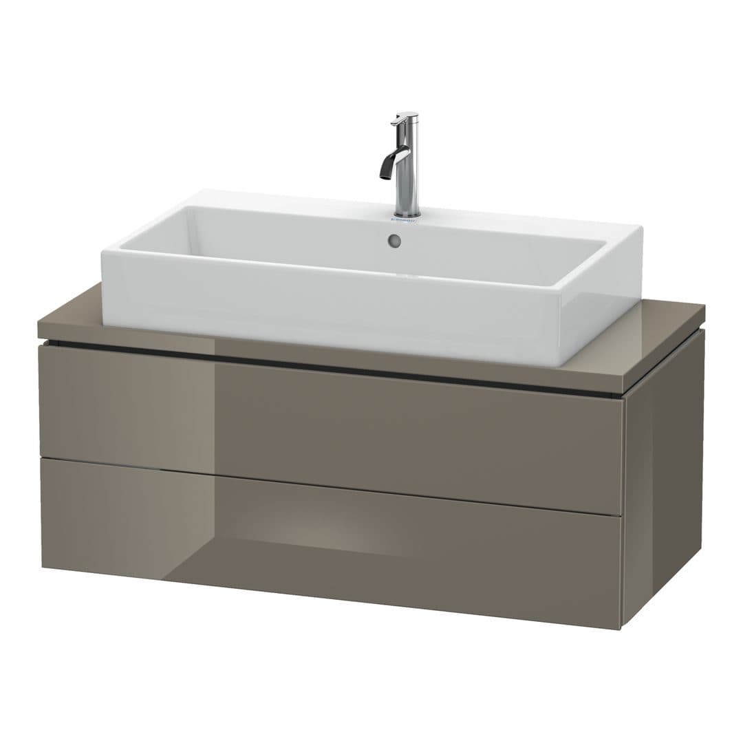 Duravit L-Cube – Έπιπλο Νιπτήρα – 1020 mm, για κονσόλα, 2 συρτάρια, νιπτήρας κέντρο, Compact – Flannel Grey High Gloss, Lacquer (LC580908989)
