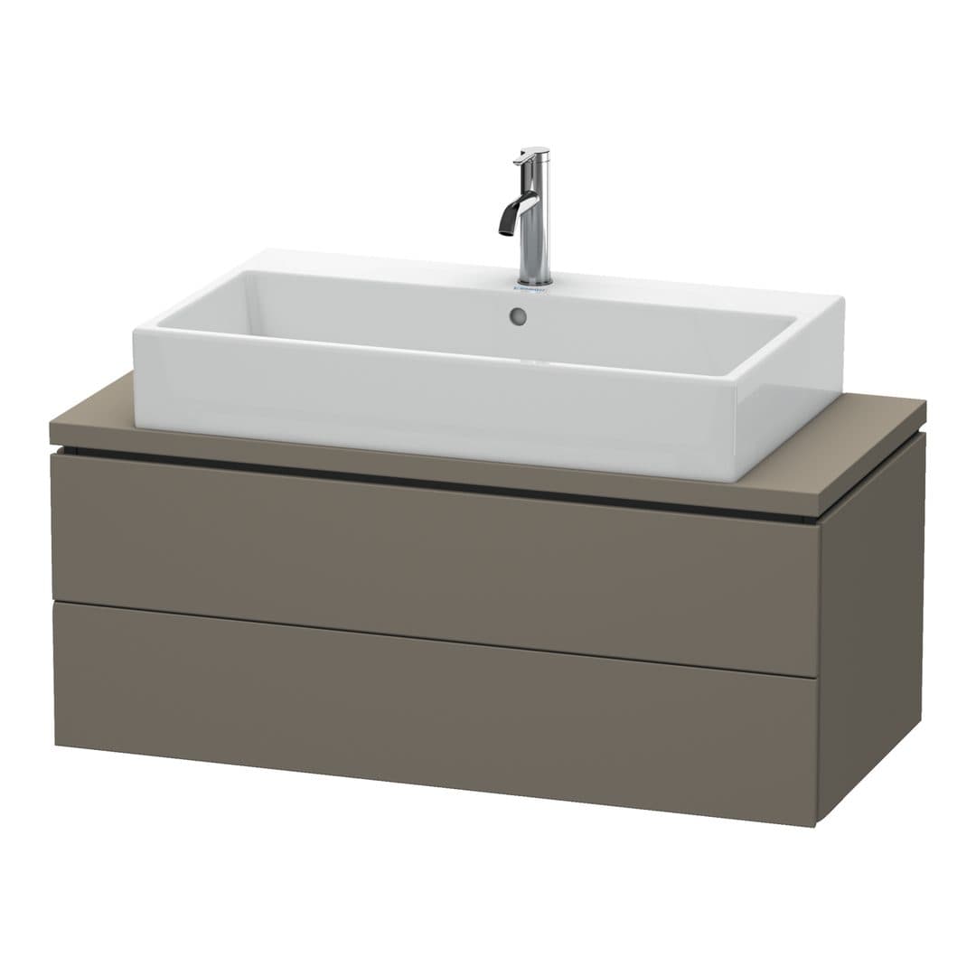 Duravit L-Cube – Έπιπλο Νιπτήρα – 1020 mm, για κονσόλα, 2 συρτάρια, νιπτήρας κέντρο, Compact – Flannel Grey Satin Matt, Lacquer (LC580909090)