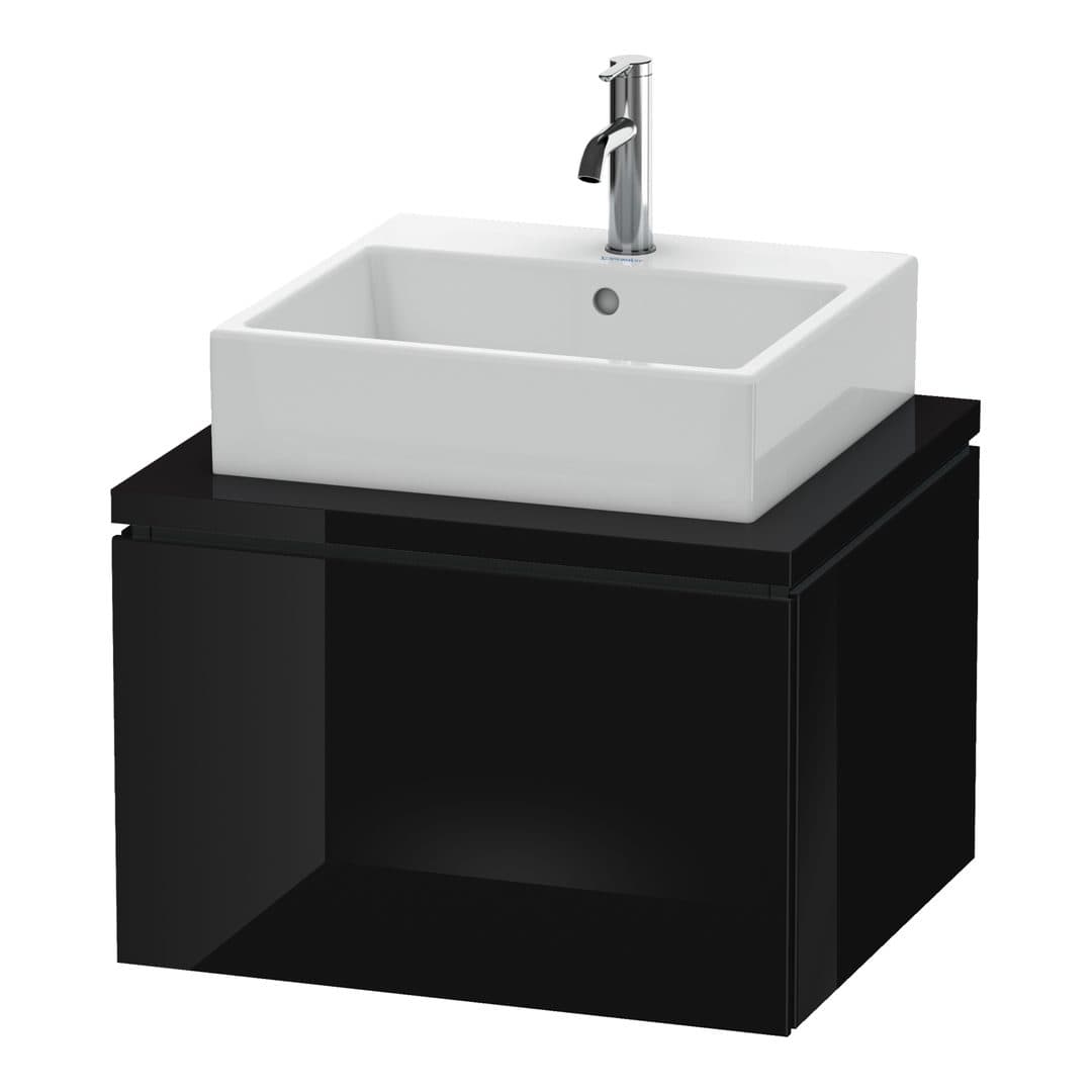 Duravit L-Cube – Έπιπλο Νιπτήρα – 620 mm, για κονσόλα, 1 συρτάρι, νιπτήρας κέντρο – Black High Gloss, Lacquer (LC581004040)