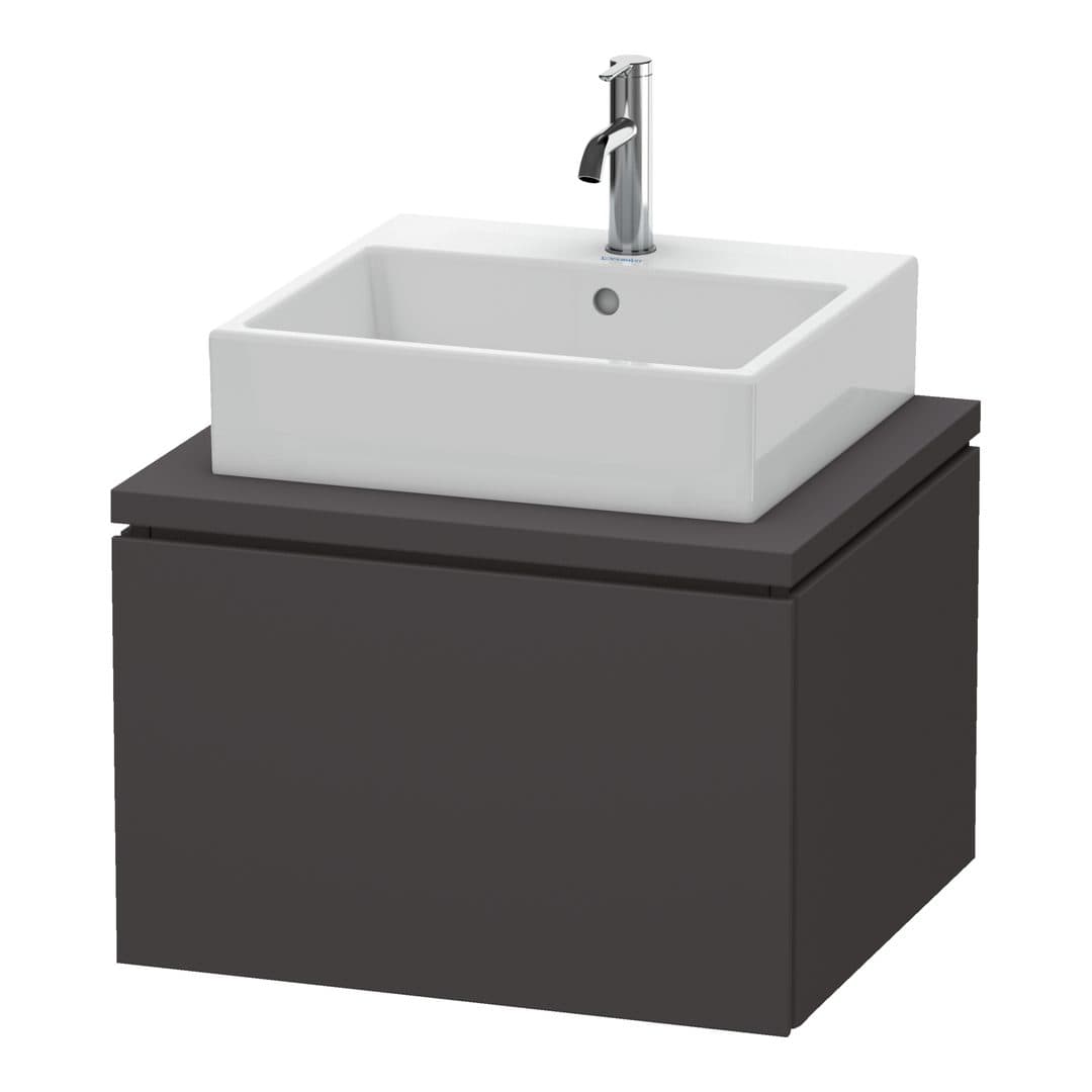 Duravit L-Cube – Έπιπλο Νιπτήρα – 620 mm, για κονσόλα, 1 συρτάρι, νιπτήρας κέντρο – Graphite Super Matt, Decor (LC581008080)