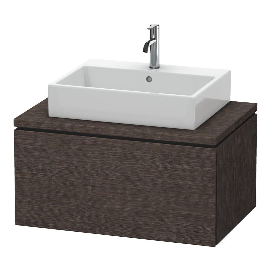 Duravit L-Cube – Έπιπλο Νιπτήρα – 820 mm, για κονσόλα, 1 συρτάρι, νιπτήρας κέντρο – Brushed dark oak Matt, Real wood veneer (LC581207272)
