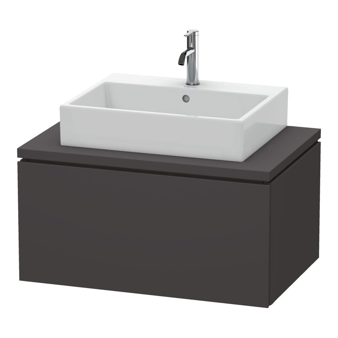 Duravit L-Cube – Έπιπλο Νιπτήρα – 820 mm, για κονσόλα, 1 συρτάρι, νιπτήρας κέντρο – Graphite Super Matt, Decor (LC581208080)