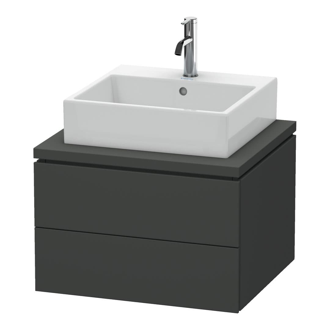 Duravit L-Cube – Έπιπλο Νιπτήρα – 620 mm, για κονσόλα, 2 συρτάρια, νιπτήρας κέντρο – Graphite Matt, Decor (LC581504949)