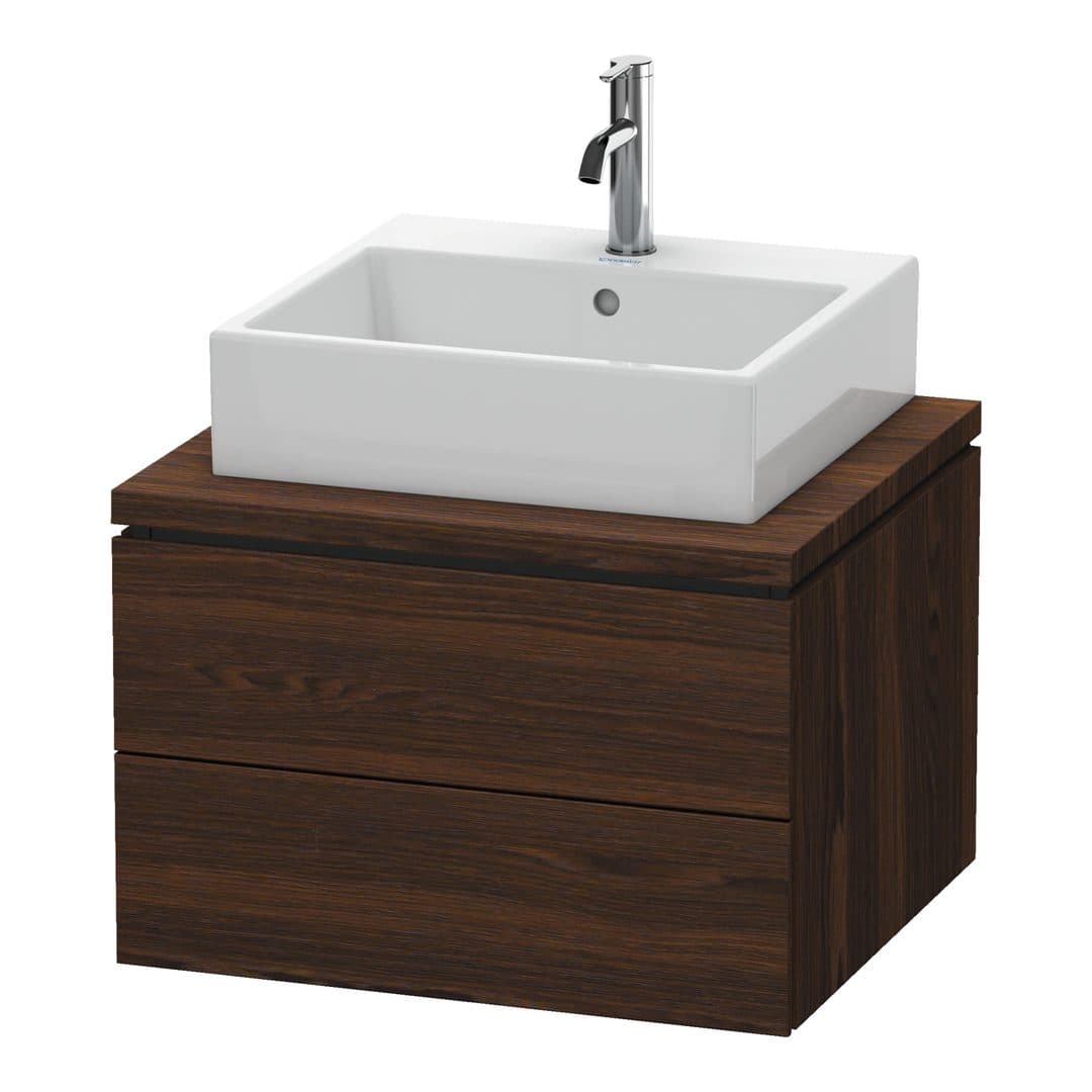 Duravit L-Cube – Έπιπλο Νιπτήρα – 620 mm, για κονσόλα, 2 συρτάρια, νιπτήρας κέντρο – Brushed walnut Matt, Real wood veneer (LC581506969)