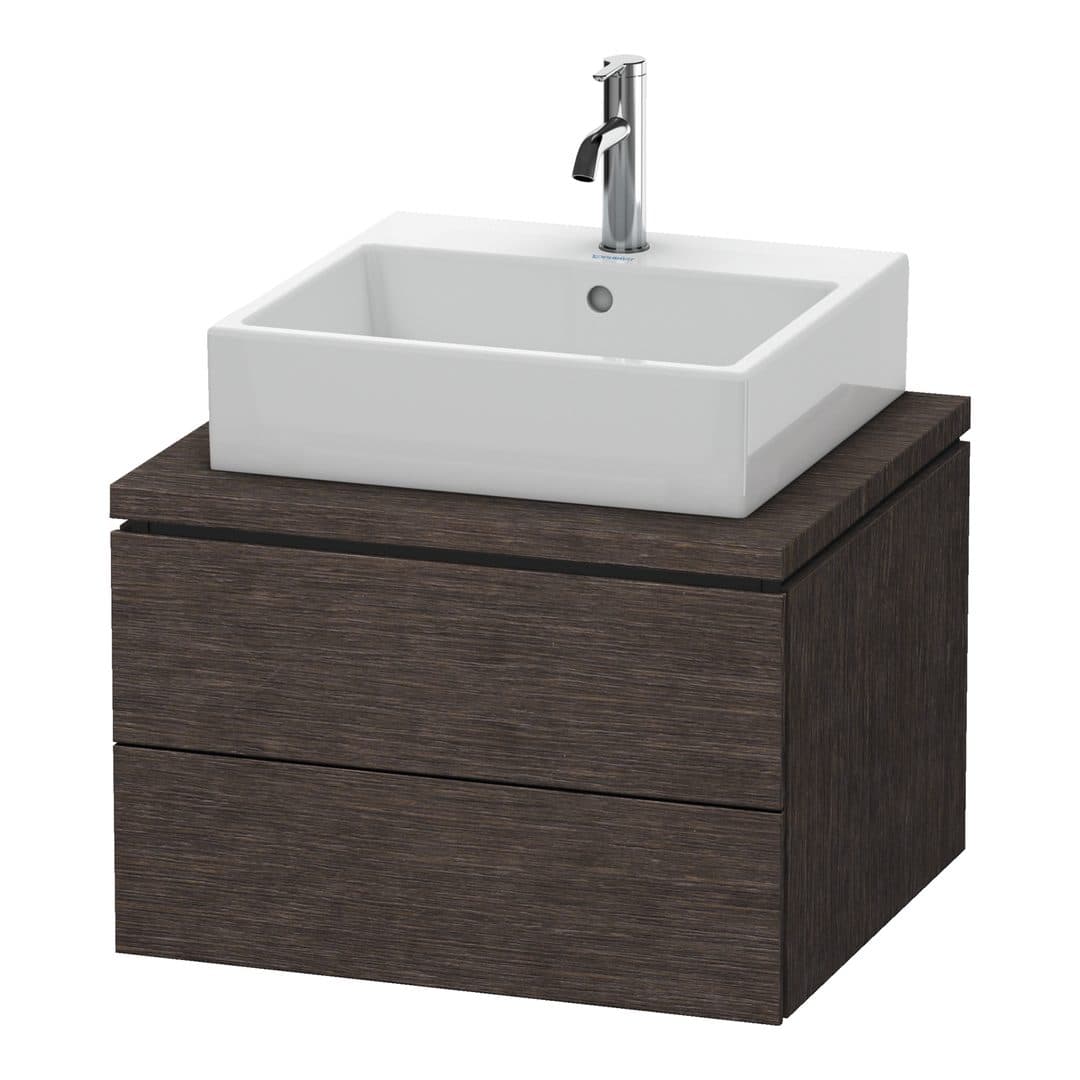 Duravit L-Cube – Έπιπλο Νιπτήρα – 620 mm, για κονσόλα, 2 συρτάρια, νιπτήρας κέντρο – Brushed dark oak Matt, Real wood veneer (LC581507272)
