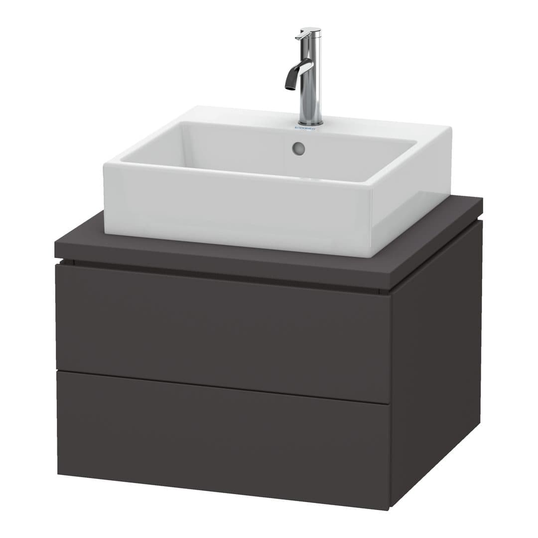 Duravit L-Cube – Έπιπλο Νιπτήρα – 620 mm, για κονσόλα, 2 συρτάρια, νιπτήρας κέντρο – Graphite Super Matt, Decor (LC581508080)