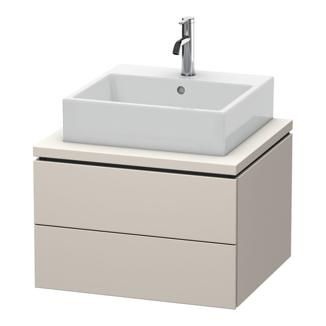 Duravit L-Cube – Έπιπλο Νιπτήρα – 620 mm, για κονσόλα, 2 συρτάρια, νιπτήρας κέντρο – Taupe Super Matt, Decor (LC581508383)