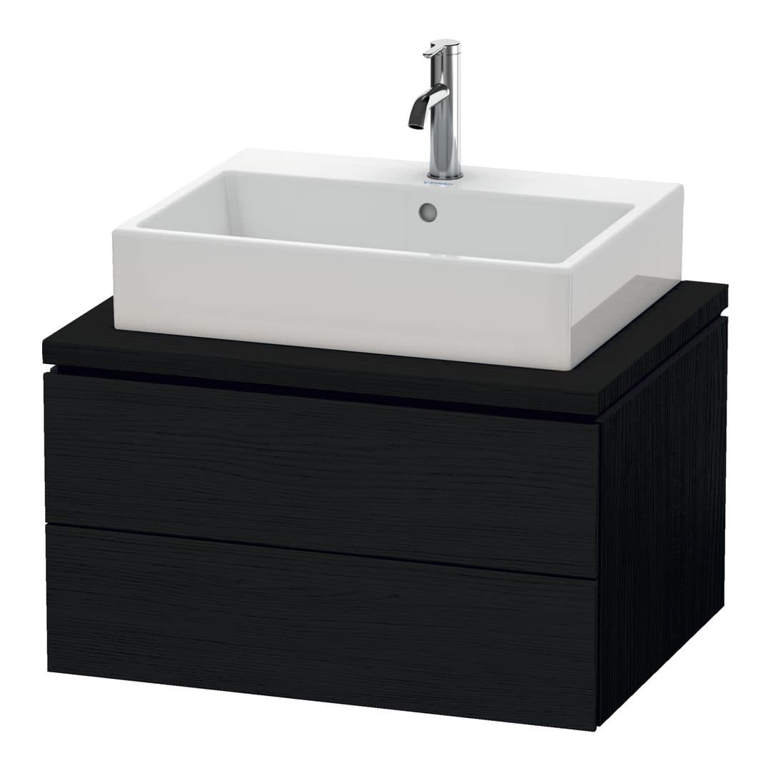 Duravit L-Cube – Έπιπλο Νιπτήρα – 720 mm, για κονσόλα, 2 συρτάρια, νιπτήρας κέντρο – Black oak Matt, Decor (LC581601616)