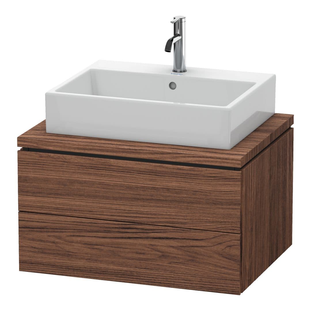 Duravit L-Cube – Έπιπλο Νιπτήρα – 720 mm, για κονσόλα, 2 συρτάρια, νιπτήρας κέντρο – Walnut dark Matt, Decor (LC581602121)