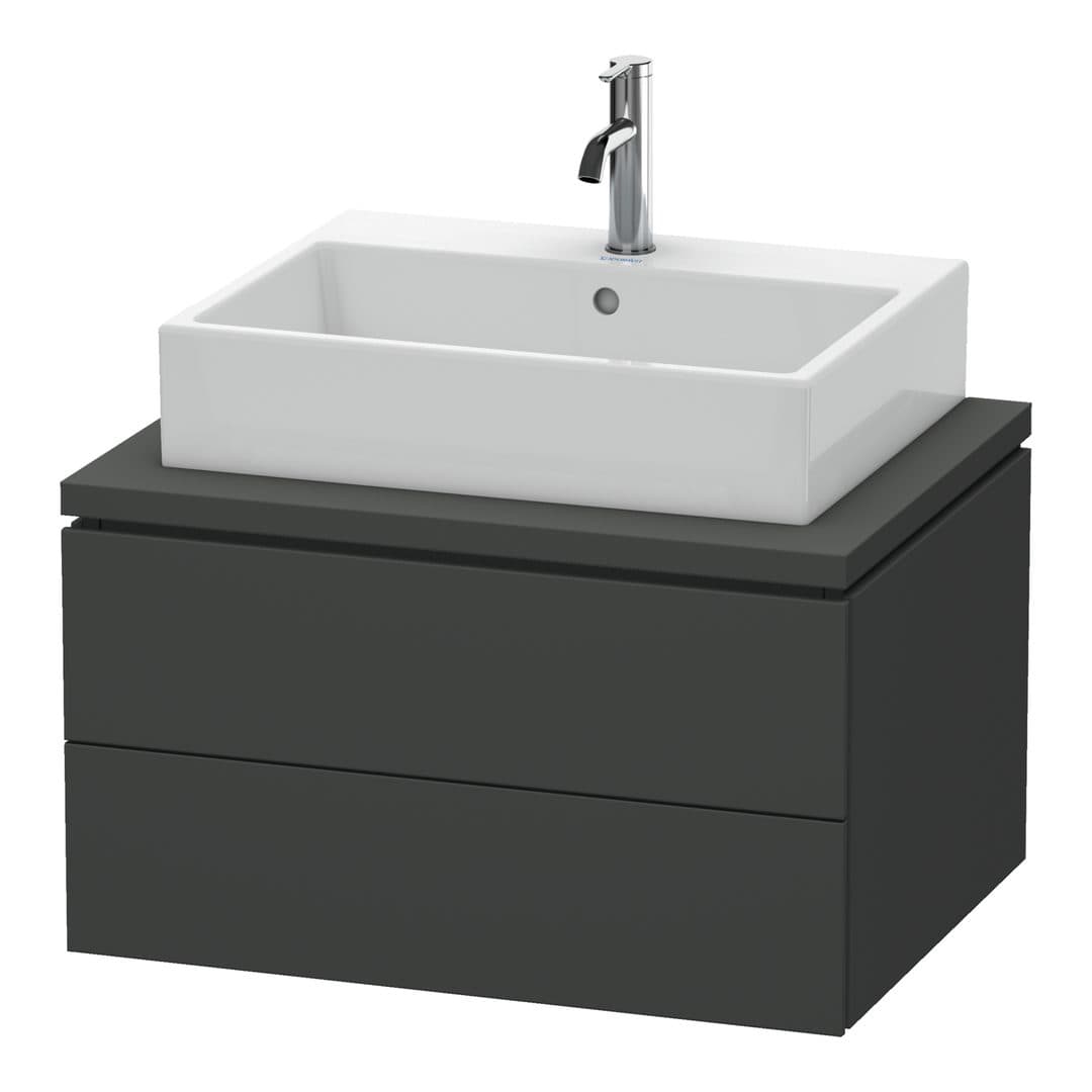 Duravit L-Cube – Έπιπλο Νιπτήρα – 720 mm, για κονσόλα, 2 συρτάρια, νιπτήρας κέντρο – Graphite Matt, Decor (LC581604949)