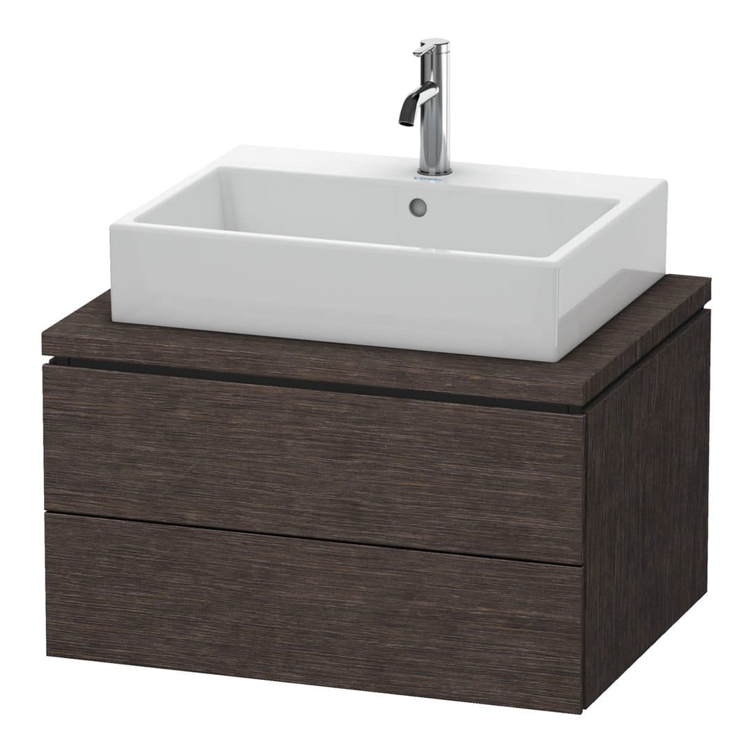 Duravit L-Cube – Έπιπλο Νιπτήρα – 720 mm, για κονσόλα, 2 συρτάρια, νιπτήρας κέντρο – Brushed dark oak Matt, Real wood veneer (LC581607272)