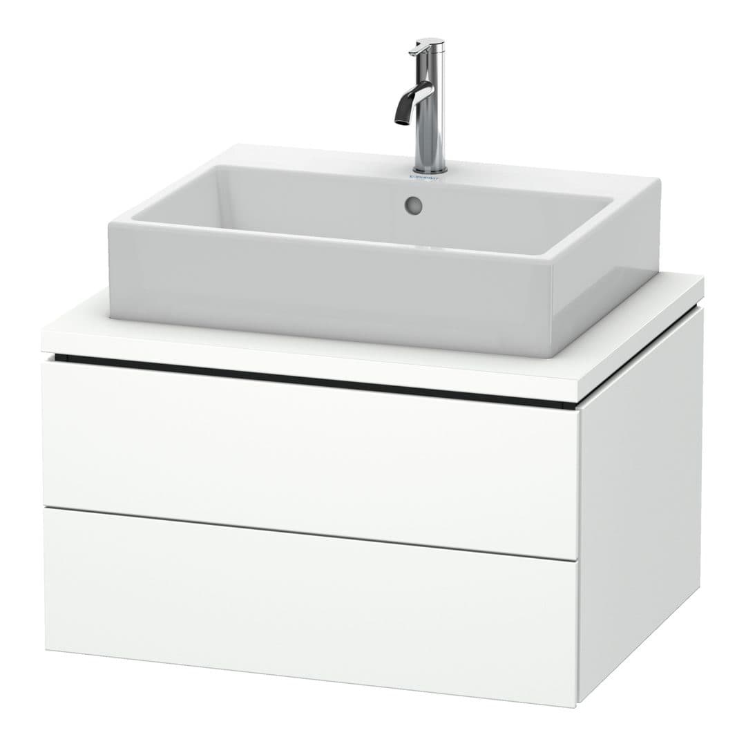 Duravit L-Cube – Έπιπλο Νιπτήρα – 720 mm, για κονσόλα, 2 συρτάρια, νιπτήρας κέντρο – White Super Matt, Decor (LC581608484)