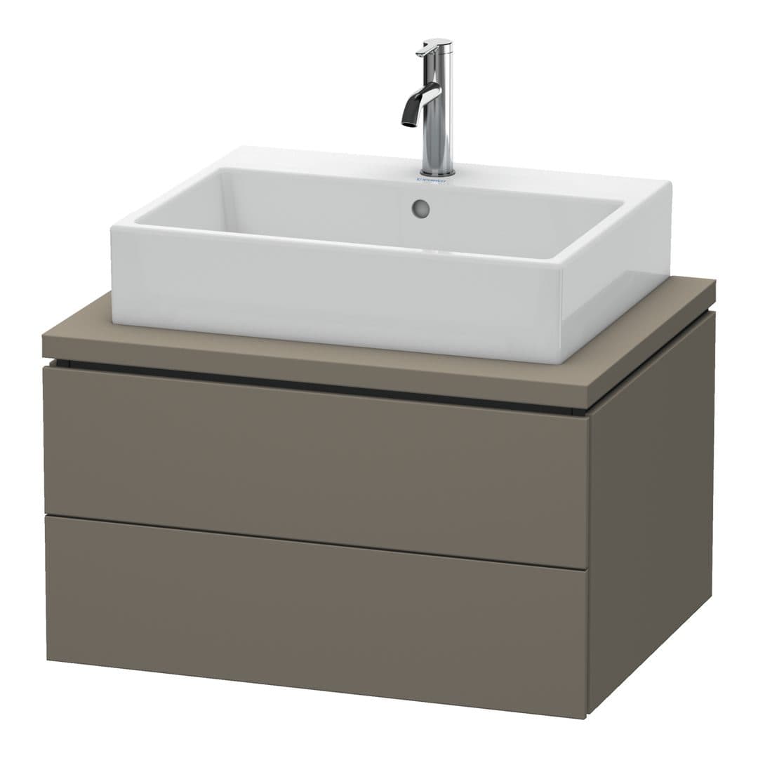 Duravit L-Cube – Έπιπλο Νιπτήρα – 720 mm, για κονσόλα, 2 συρτάρια, νιπτήρας κέντρο – Flannel Grey Satin Matt, Lacquer (LC581609090)