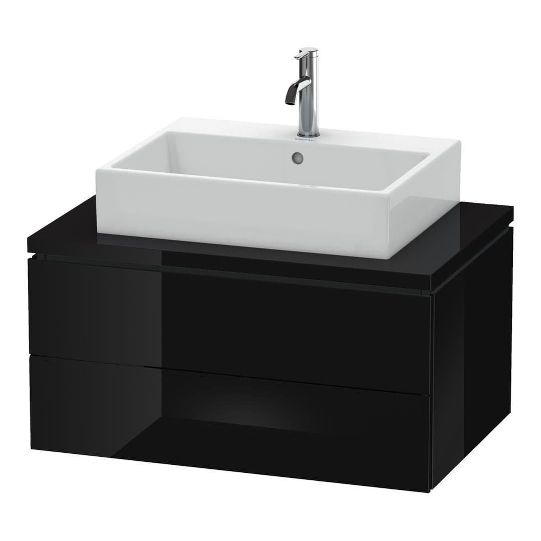 Duravit L-Cube – Έπιπλο Νιπτήρα – 820 mm, για κονσόλα, 2 συρτάρια, νιπτήρας κέντρο, 820 x 547 x 400 mm – Black High Gloss, Lacquer (LC581704040)