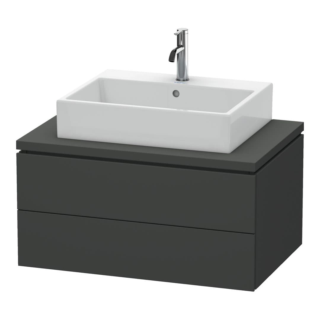 Duravit L-Cube – Έπιπλο Νιπτήρα – 820 mm, για κονσόλα, 2 συρτάρια, νιπτήρας κέντρο, 820 x 547 x 400 mm – Graphite Matt, Decor (LC581704949)