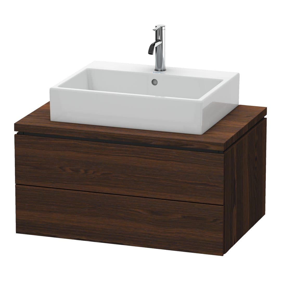 Duravit L-Cube – Έπιπλο Νιπτήρα – 820 mm, για κονσόλα, 2 συρτάρια, νιπτήρας κέντρο, 820 x 547 x 400 mm – Brushed walnut Matt, Real wood veneer (LC581706969)