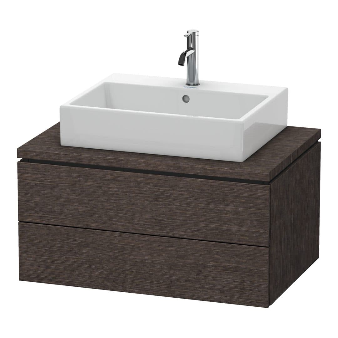Duravit L-Cube – Έπιπλο Νιπτήρα – 820 mm, για κονσόλα, 2 συρτάρια, νιπτήρας κέντρο, 820 x 547 x 400 mm – Brushed dark oak Matt, Real wood veneer (LC581707272)