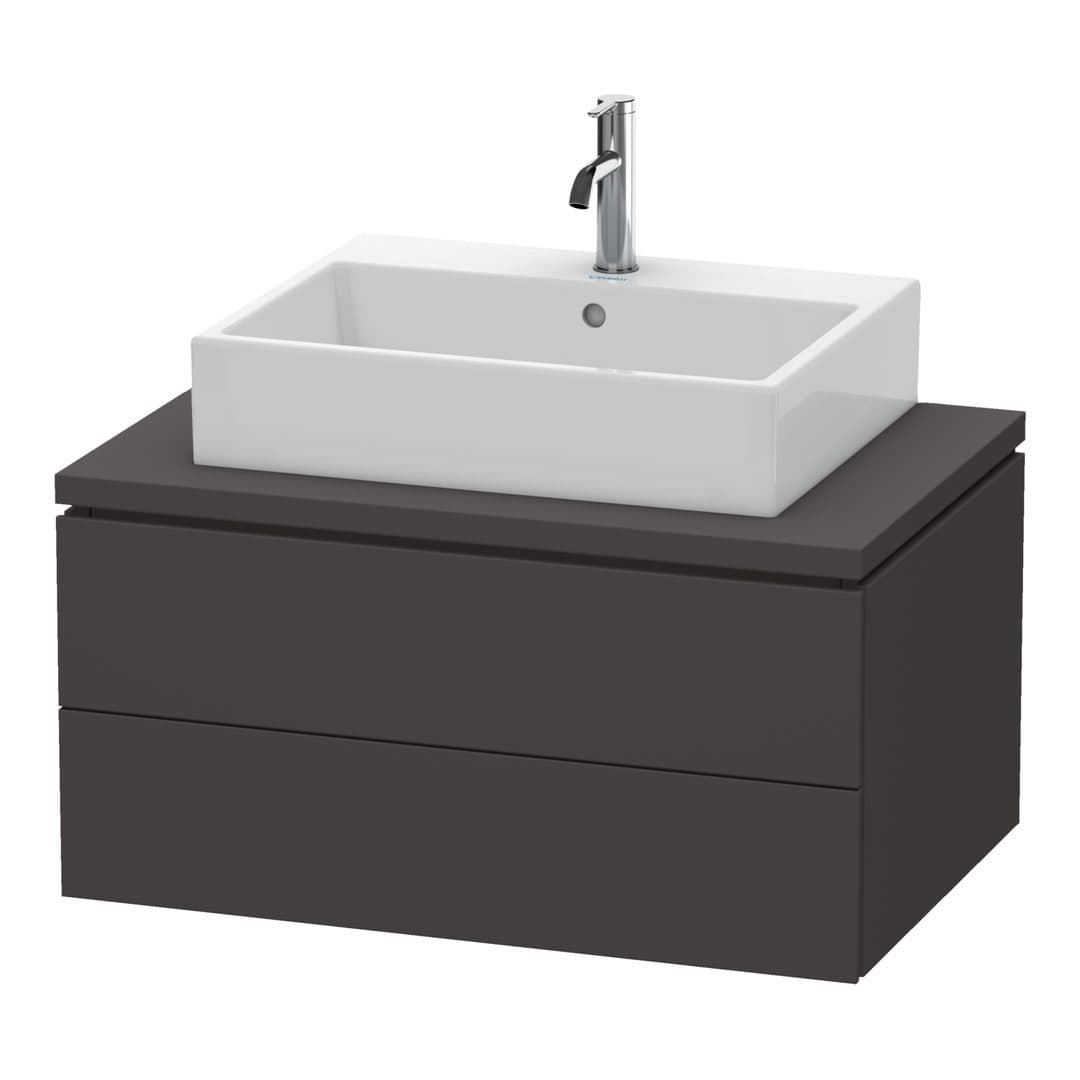 Duravit L-Cube – Έπιπλο Νιπτήρα – 820 mm, για κονσόλα, 2 συρτάρια, νιπτήρας κέντρο, 820 x 547 x 400 mm – Graphite Super Matt, Decor (LC581708080)