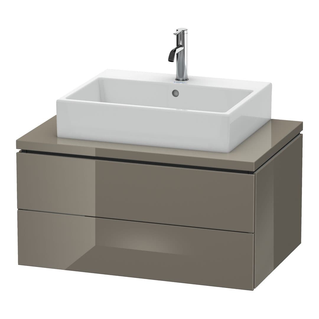 Duravit L-Cube – Έπιπλο Νιπτήρα – 820 mm, για κονσόλα, 2 συρτάρια, νιπτήρας κέντρο, 820 x 547 x 400 mm – Flannel Grey High Gloss, Lacquer (LC581708989)