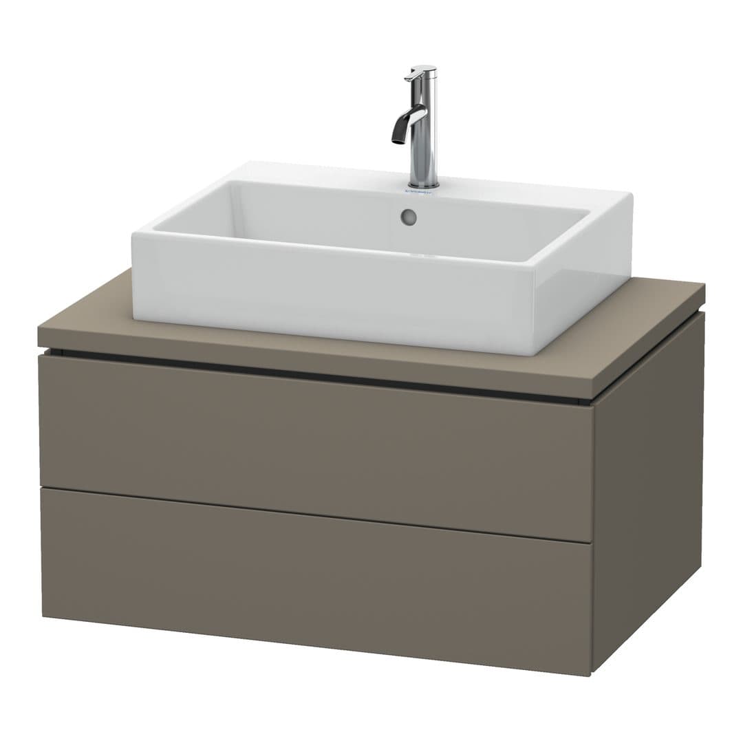 Duravit L-Cube – Έπιπλο Νιπτήρα – 820 mm, για κονσόλα, 2 συρτάρια, νιπτήρας κέντρο, 820 x 547 x 400 mm – Flannel Grey Satin Matt, Lacquer (LC581709090)