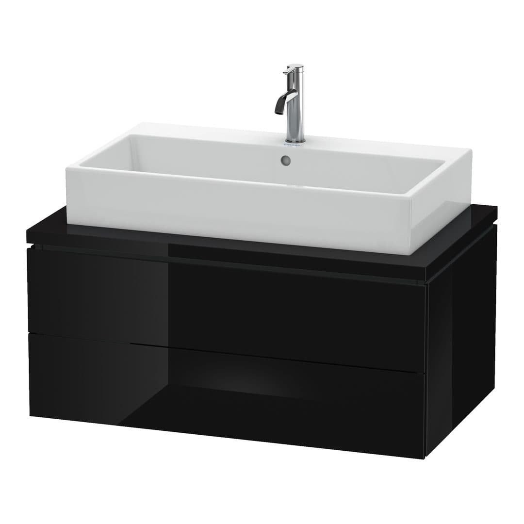 Duravit L-Cube – Έπιπλο Νιπτήρα – 920 mm, για κονσόλα, 2 συρτάρια, νιπτήρας κέντρο – Black High Gloss, Lacquer (LC581804040)