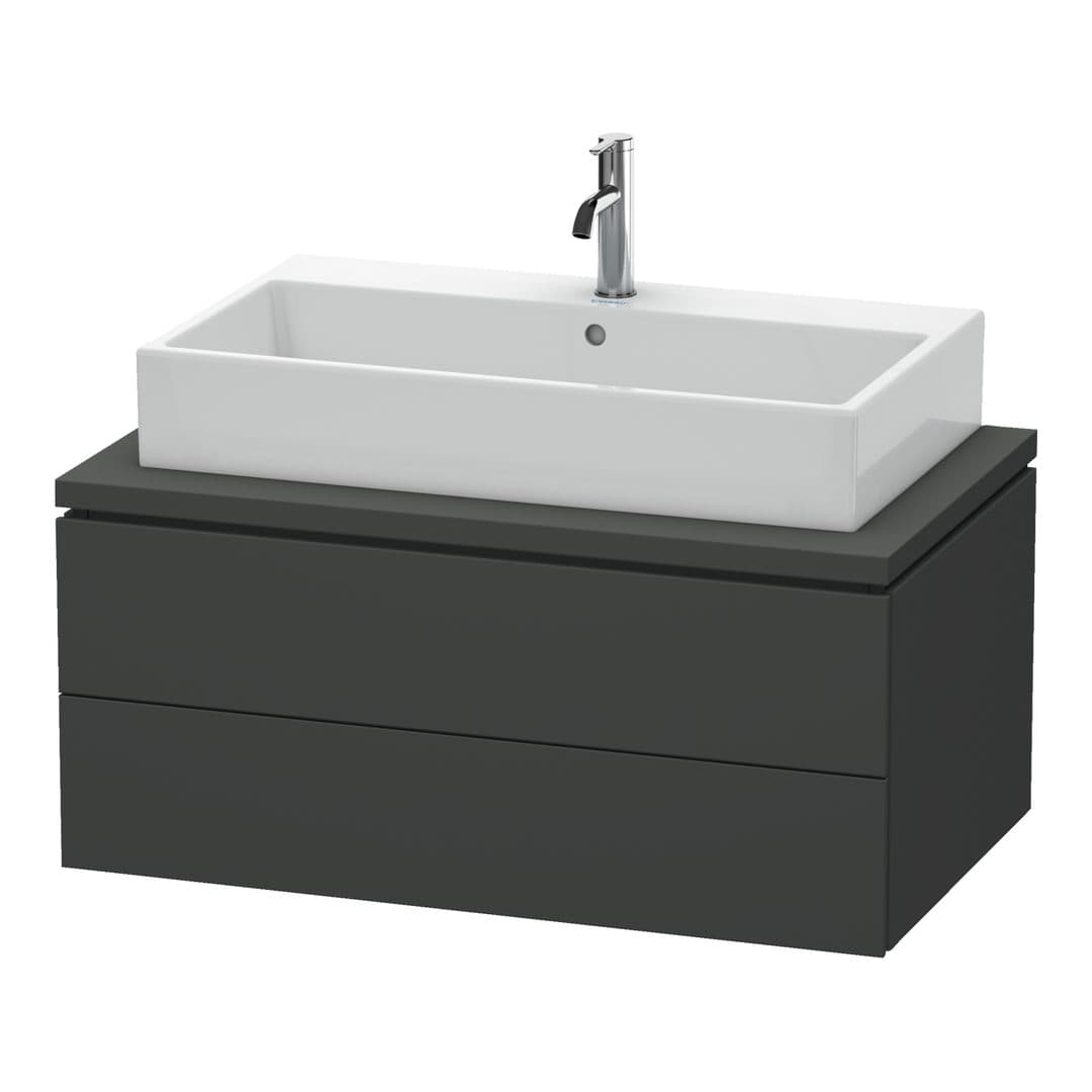 Duravit L-Cube – Έπιπλο Νιπτήρα – 920 mm, για κονσόλα, 2 συρτάρια, νιπτήρας κέντρο – Graphite Matt, Decor (LC581804949)