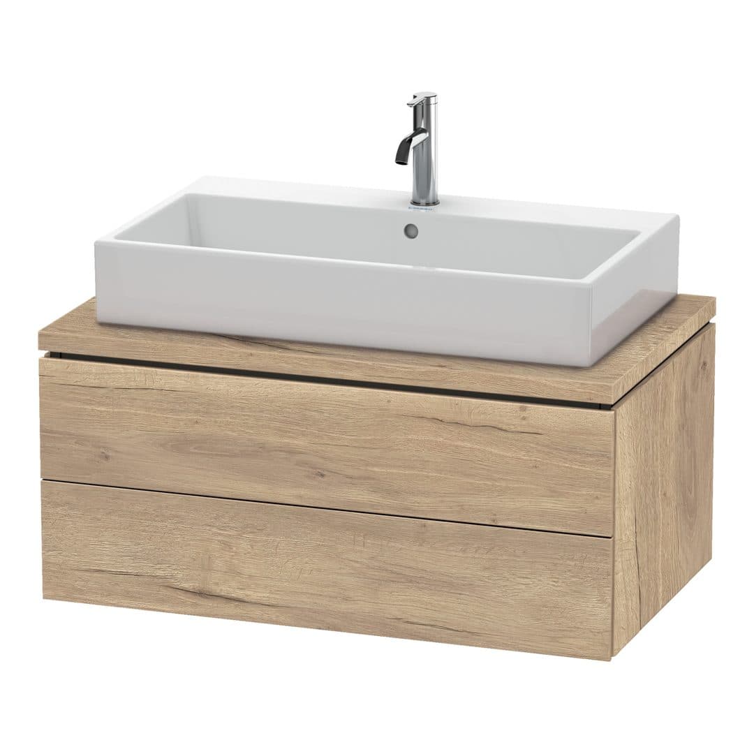 Duravit L-Cube – Έπιπλο Νιπτήρα – 920 mm, για κονσόλα, 2 συρτάρια, νιπτήρας κέντρο – Marbled Oak Matt, Decor (LC581805555)
