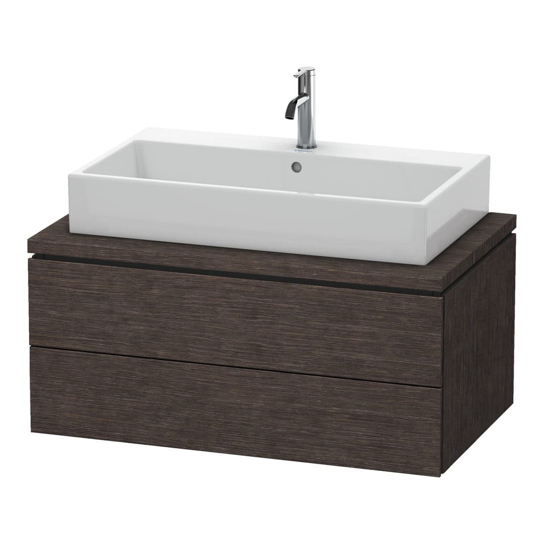 Duravit L-Cube – Έπιπλο Νιπτήρα – 920 mm, για κονσόλα, 2 συρτάρια, νιπτήρας κέντρο – Brushed dark oak Matt, Real wood veneer (LC581807272)