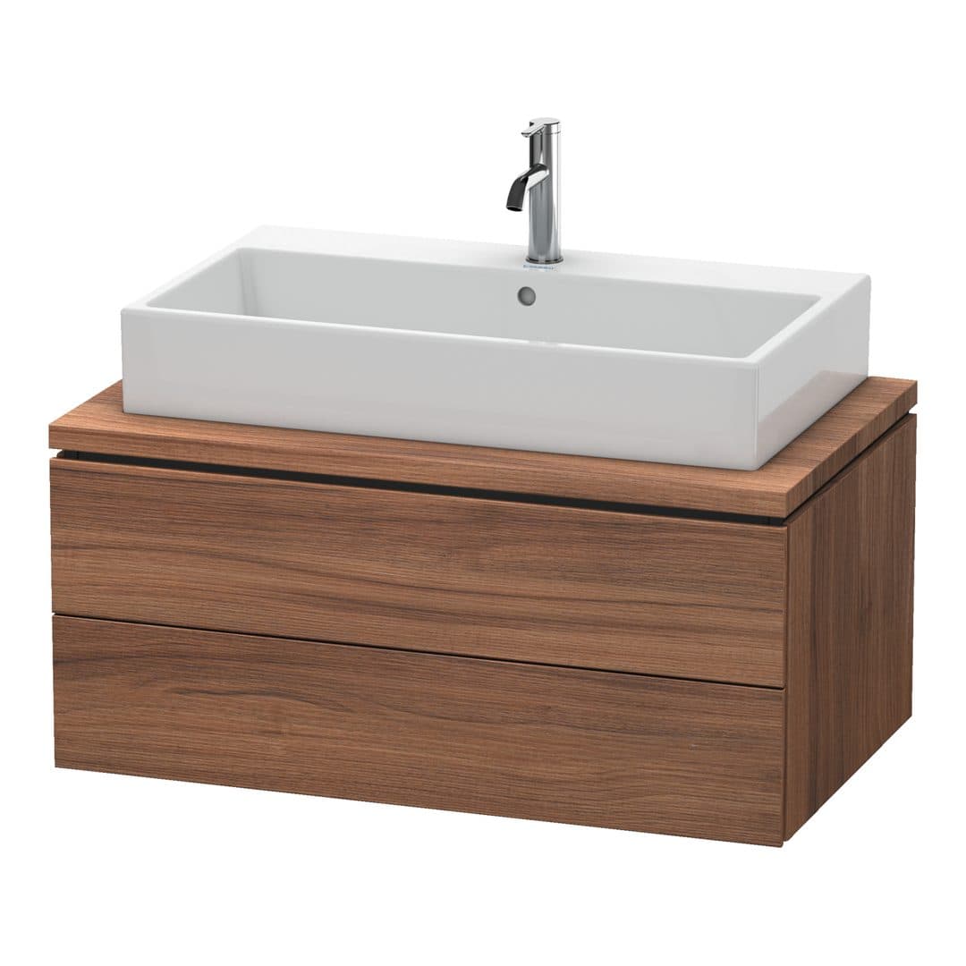 Duravit L-Cube – Έπιπλο Νιπτήρα – 920 mm, για κονσόλα, 2 συρτάρια, νιπτήρας κέντρο – Walnut Matt, Decor (LC581807979)