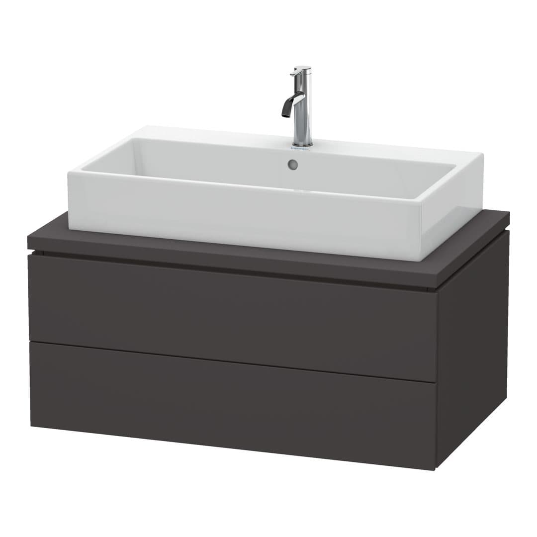 Duravit L-Cube – Έπιπλο Νιπτήρα – 920 mm, για κονσόλα, 2 συρτάρια, νιπτήρας κέντρο – Graphite Super Matt, Decor (LC581808080)