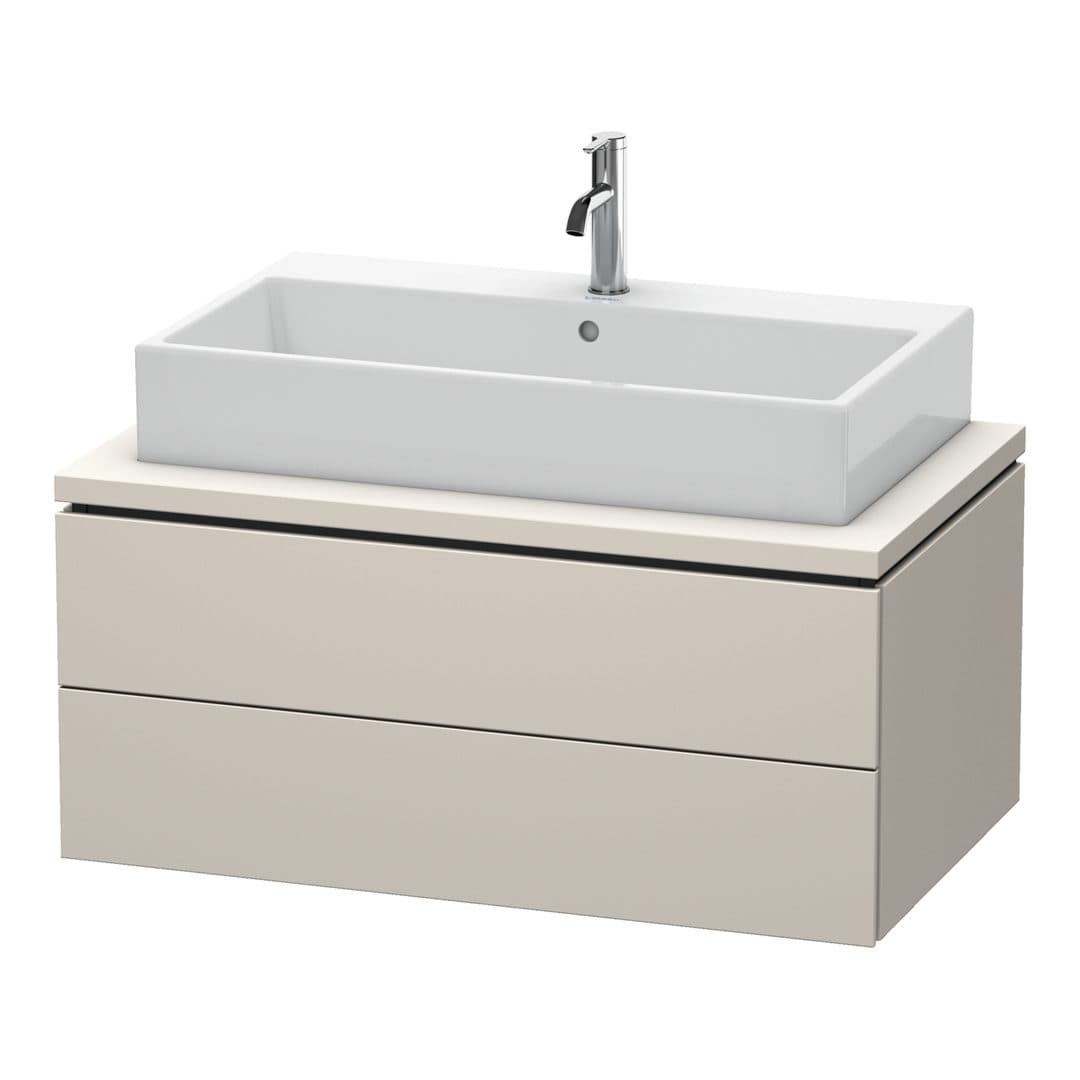 Duravit L-Cube – Έπιπλο Νιπτήρα – 920 mm, για κονσόλα, 2 συρτάρια, νιπτήρας κέντρο – Taupe Super Matt, Decor (LC581808383)