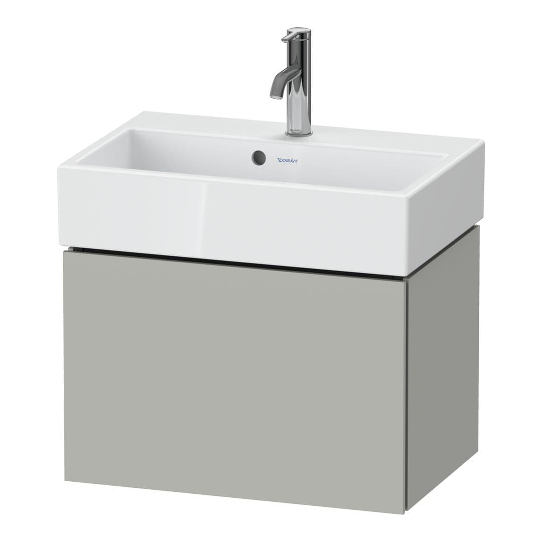 Duravit L-Cube – Έπιπλο Νιπτήρα – 584 mm, 1 συρτάρι, νιπτήρας κέντρο, Compact – Concrete grey Matt, Decor (LC611900707)