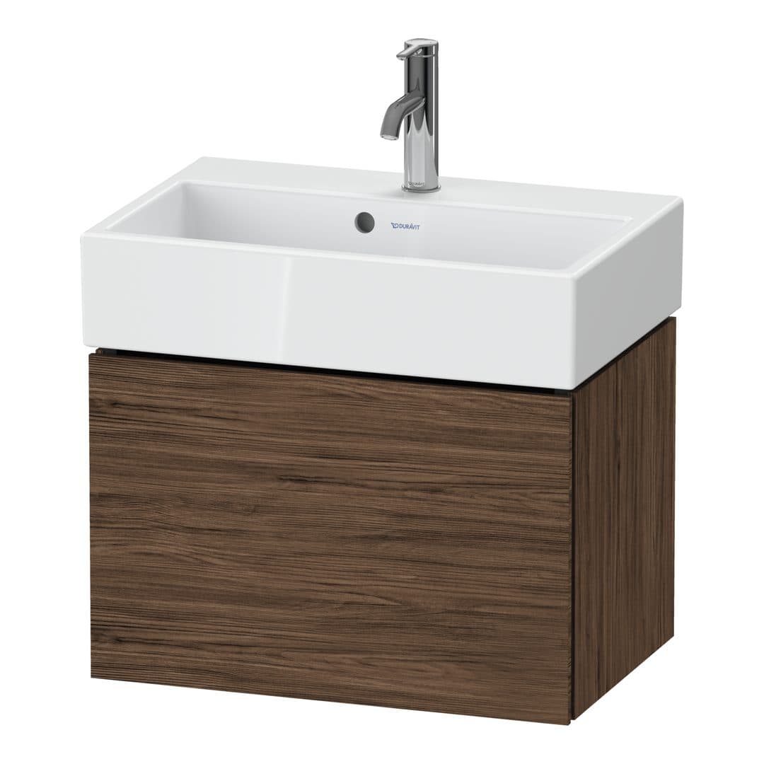 Duravit L-Cube – Έπιπλο Νιπτήρα – 584 mm, 1 συρτάρι, νιπτήρας κέντρο, Compact – Walnut dark Matt, Decor (LC611902121)