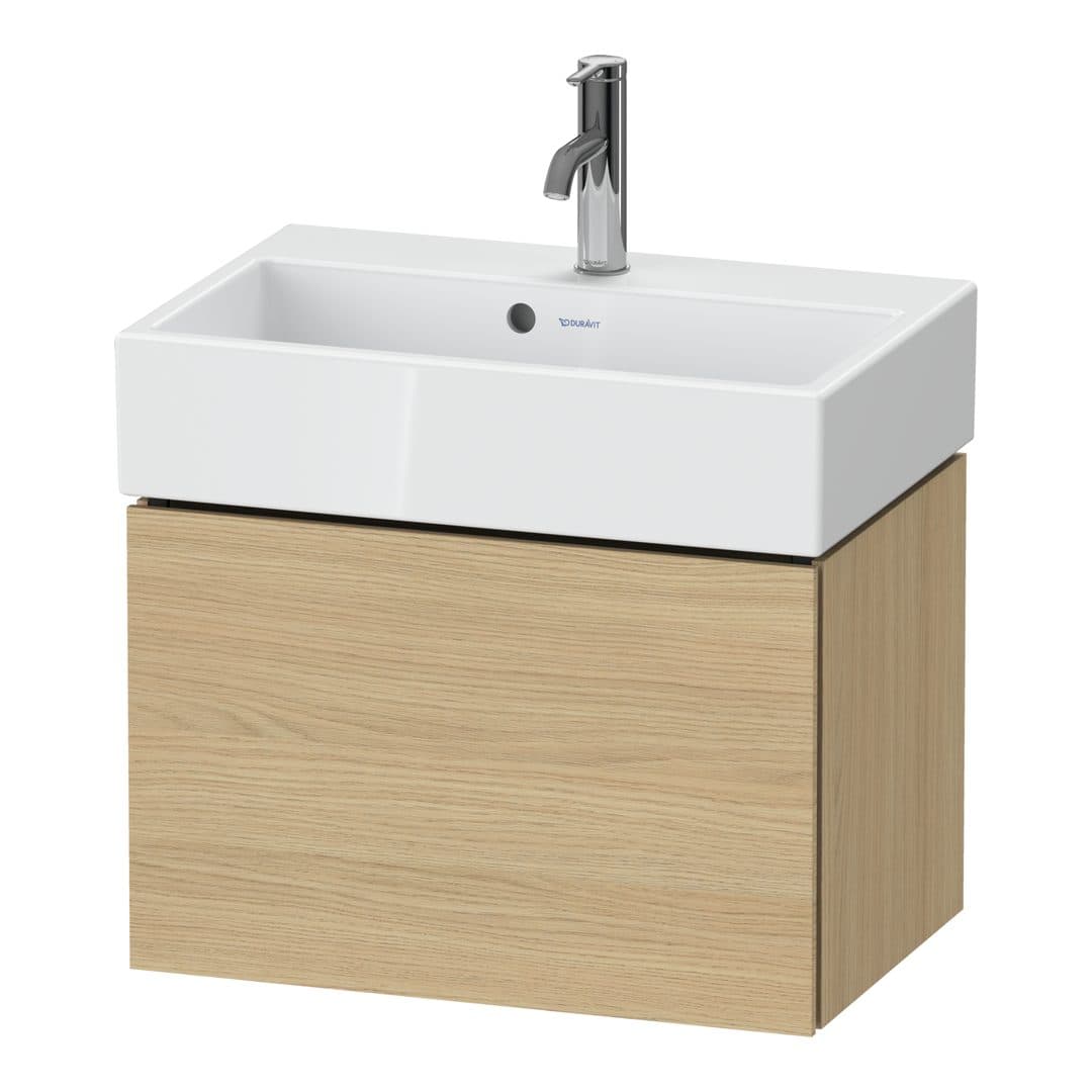 Duravit L-Cube – Έπιπλο Νιπτήρα – 584 mm, 1 συρτάρι, νιπτήρας κέντρο, Compact – Natural oak, Decor (LC611903030)