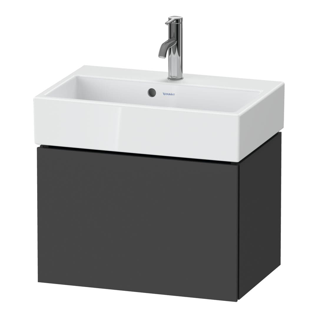 Duravit L-Cube – Έπιπλο Νιπτήρα – 584 mm, 1 συρτάρι, νιπτήρας κέντρο, Compact – Graphite Matt, Decor (LC611904949)