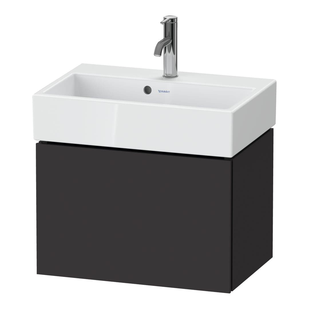 Duravit L-Cube – Έπιπλο Νιπτήρα – 584 mm, 1 συρτάρι, νιπτήρας κέντρο, Compact – Graphite Super Matt, Decor (LC611908080)