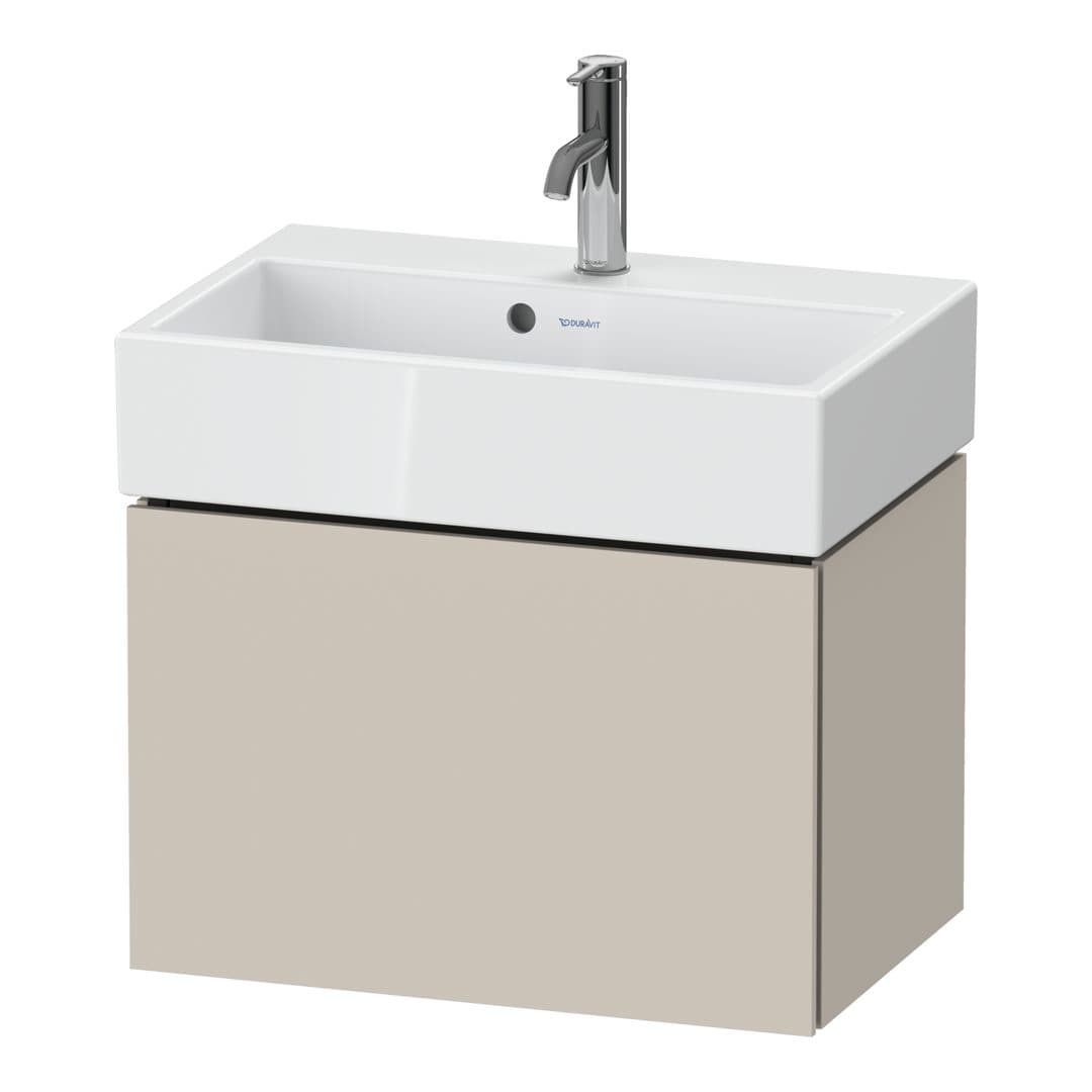 Duravit L-Cube – Έπιπλο Νιπτήρα – 584 mm, 1 συρτάρι, νιπτήρας κέντρο, Compact – Taupe Super Matt, Decor (LC611908383)