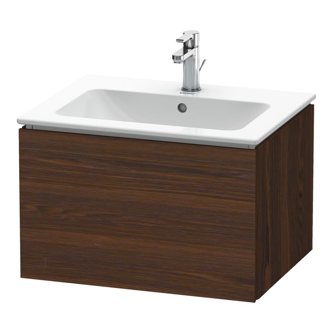 Duravit L-Cube – Έπιπλο Νιπτήρα – 620 mm, 1 συρτάρι, νιπτήρας κέντρο – Brushed walnut Matt, Real wood veneer (LC614006969)