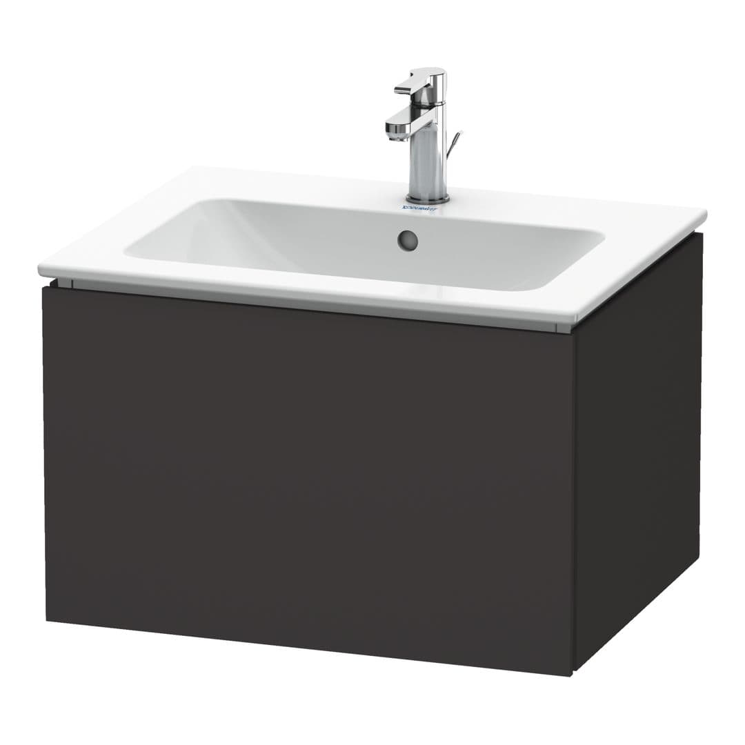 Duravit L-Cube – Έπιπλο Νιπτήρα – 620 mm, 1 συρτάρι, νιπτήρας κέντρο – Graphite Super Matt, Decor (LC614008080)