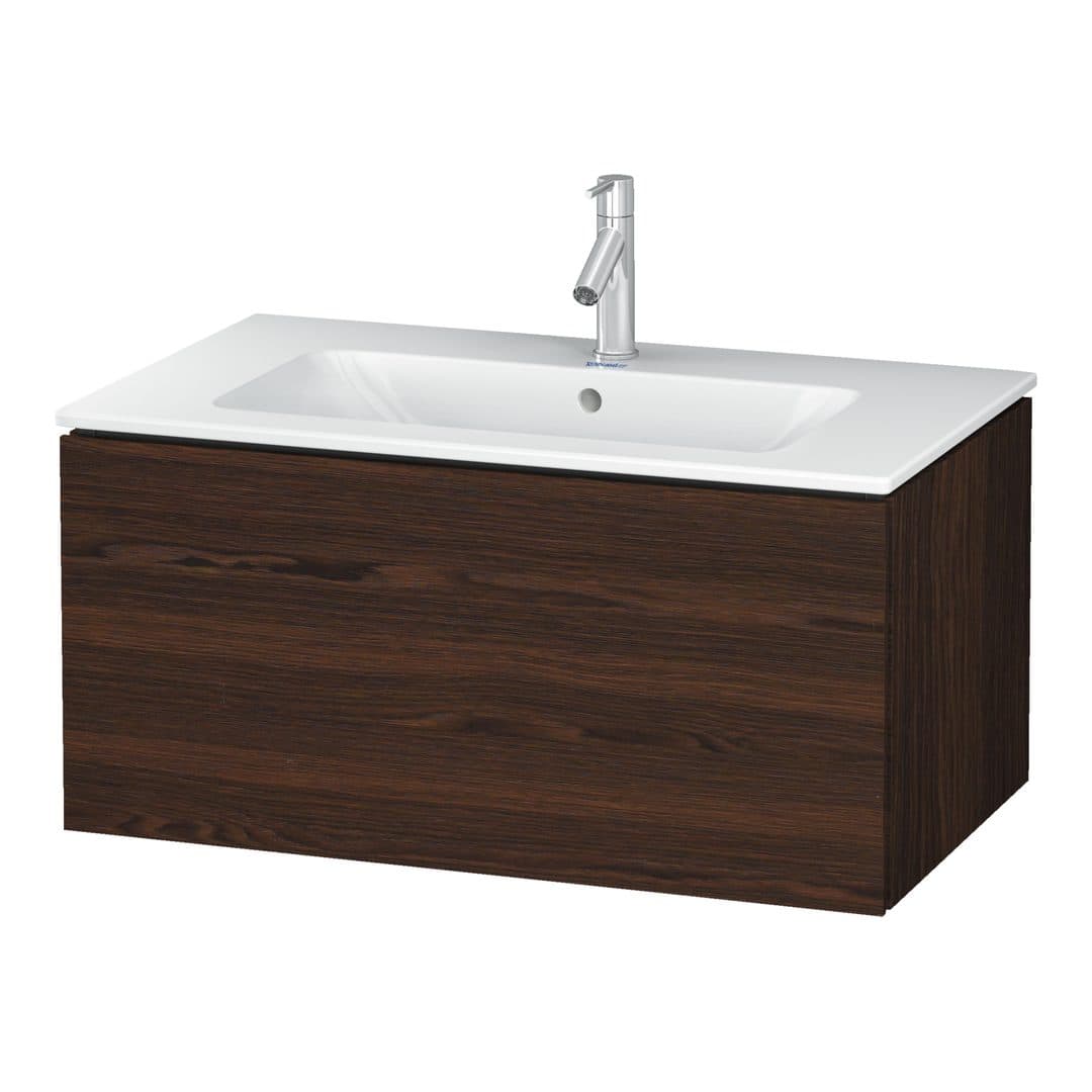 Duravit L-Cube – Έπιπλο Νιπτήρα – 820 mm, 1 συρτάρι, νιπτήρας κέντρο, 820 x 481 x 400 mm – Brushed walnut Matt, Real wood veneer (LC614106969)