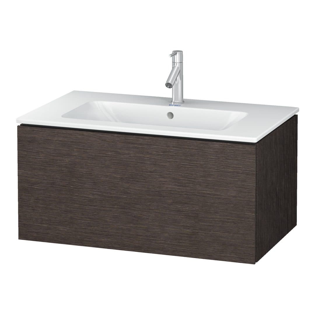 Duravit L-Cube – Έπιπλο Νιπτήρα – 820 mm, 1 συρτάρι, νιπτήρας κέντρο, 820 x 481 x 400 mm – Brushed dark oak Matt, Real wood veneer (LC614107272)