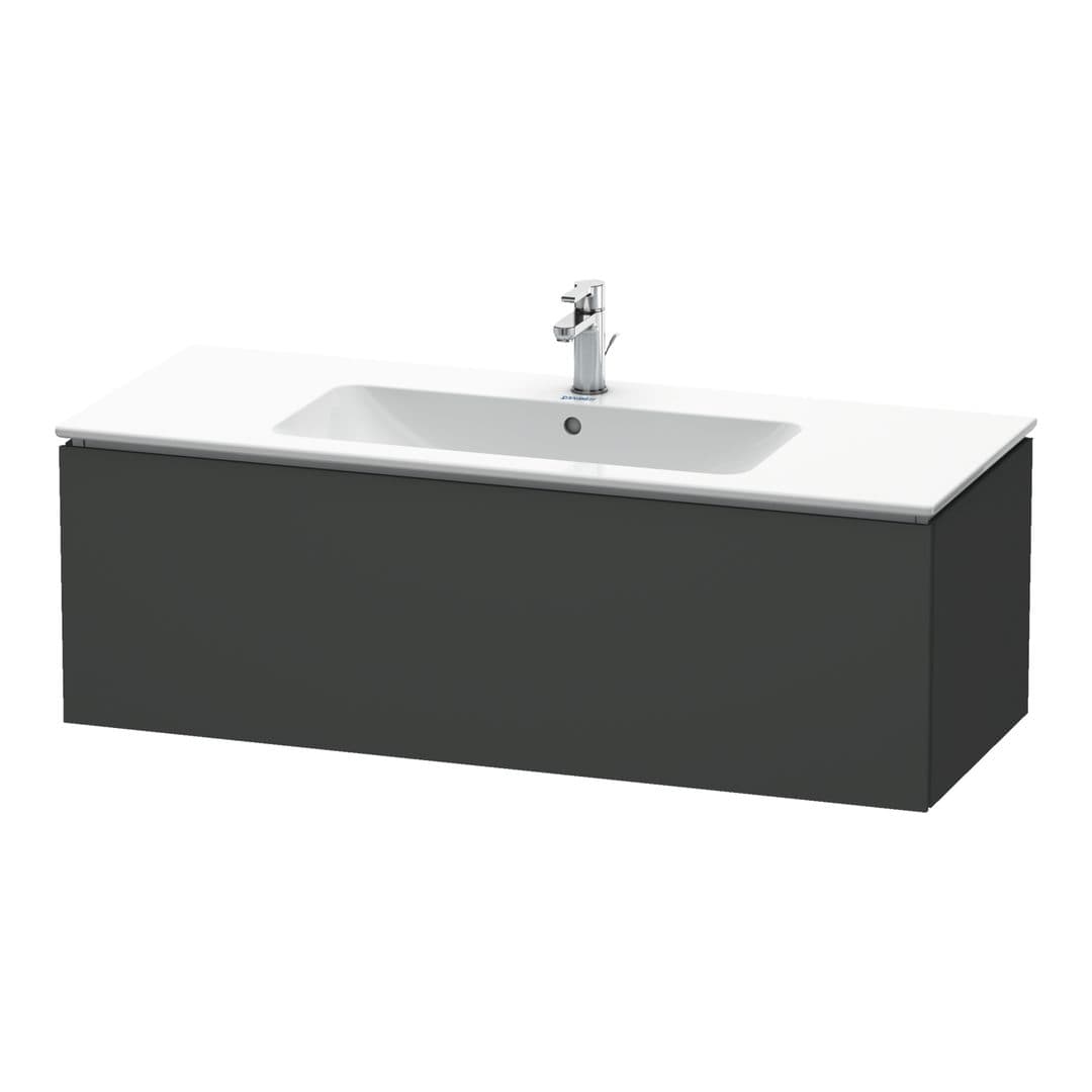 Duravit L-Cube – Έπιπλο Νιπτήρα – 1220 mm, 1 συρτάρι, νιπτήρας κέντρο – Graphite Matt, Decor (LC614304949)
